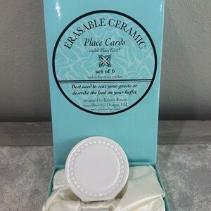 Placetile Designs Erasable Ceramic Place Cards By Kristen Bowen Set of 6 Round
